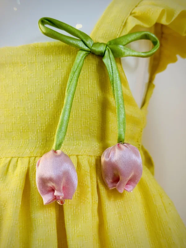 Yellow premium frock image 2 Tulip Bloom