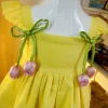 Yellow premium frock image 3 Tulip Bloom