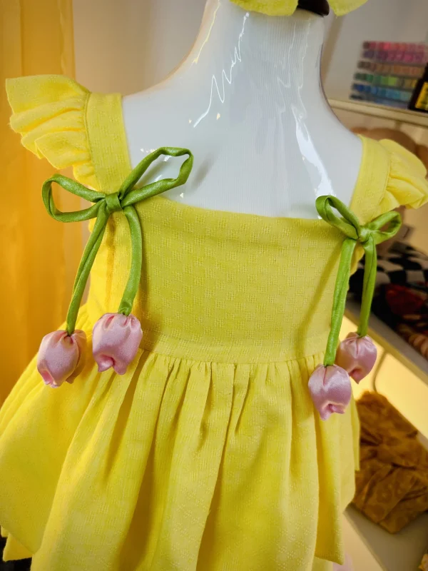 Yellow premium frock image 3 Tulip Bloom