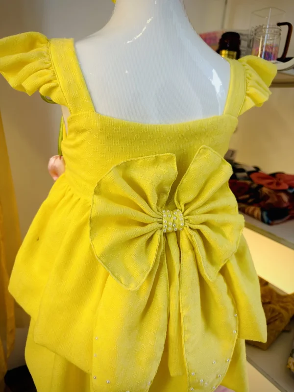 Yellow premium frock image 4 Tulip Bloom