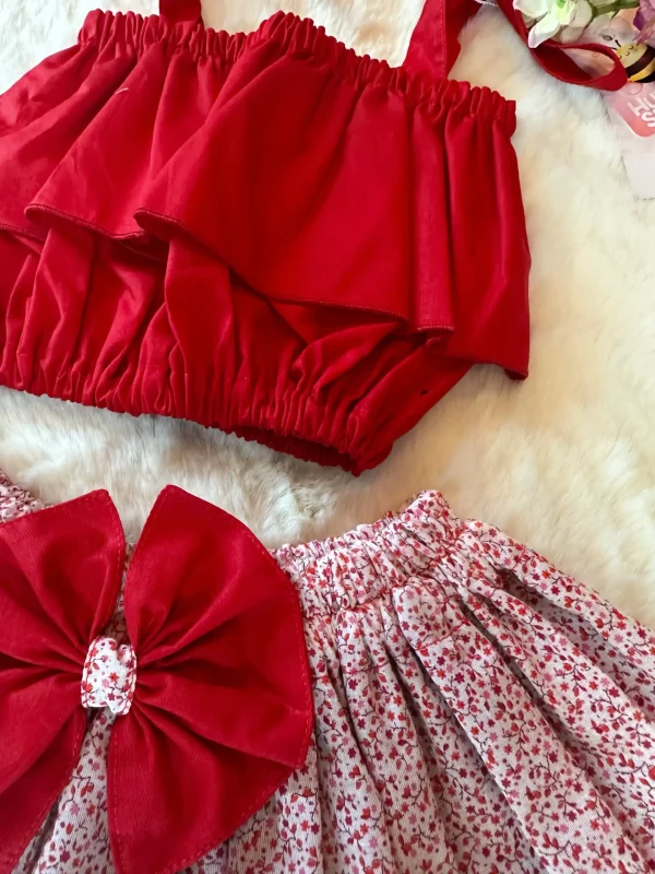 top and layer skirt Red 4 Petal Ruffles Kit